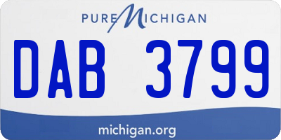 MI license plate DAB3799