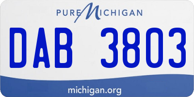 MI license plate DAB3803