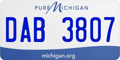 MI license plate DAB3807