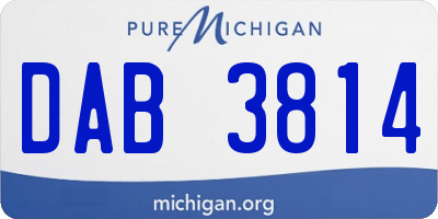 MI license plate DAB3814