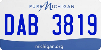 MI license plate DAB3819