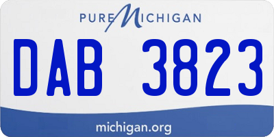 MI license plate DAB3823