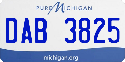 MI license plate DAB3825