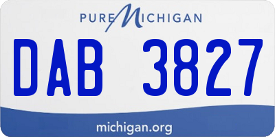 MI license plate DAB3827