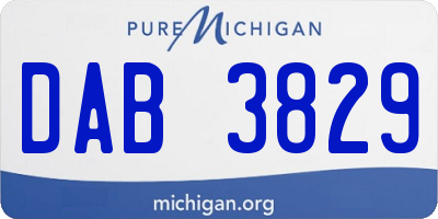 MI license plate DAB3829