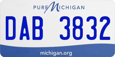 MI license plate DAB3832