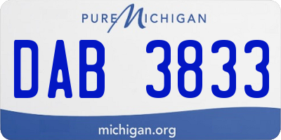 MI license plate DAB3833