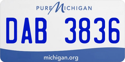 MI license plate DAB3836