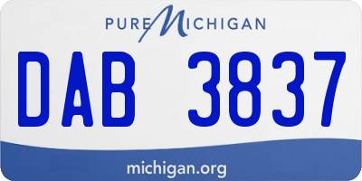 MI license plate DAB3837