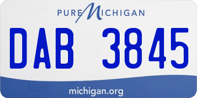 MI license plate DAB3845