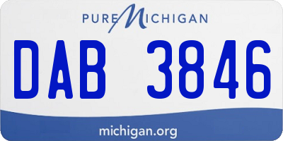 MI license plate DAB3846