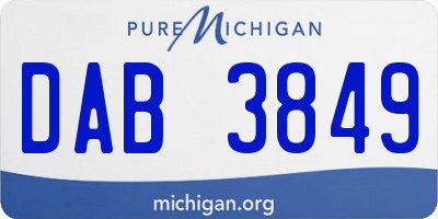 MI license plate DAB3849