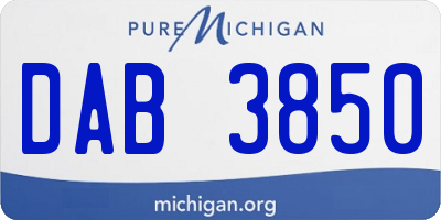 MI license plate DAB3850