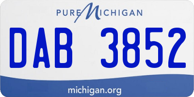 MI license plate DAB3852