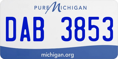 MI license plate DAB3853