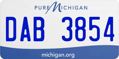 MI license plate DAB3854