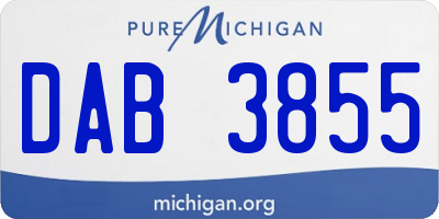 MI license plate DAB3855