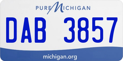 MI license plate DAB3857