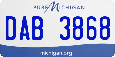 MI license plate DAB3868