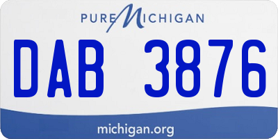 MI license plate DAB3876