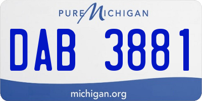 MI license plate DAB3881