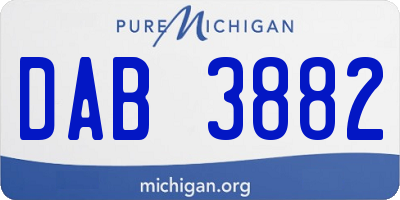 MI license plate DAB3882