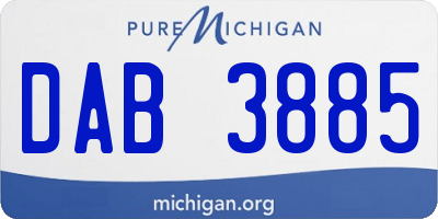 MI license plate DAB3885