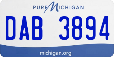 MI license plate DAB3894