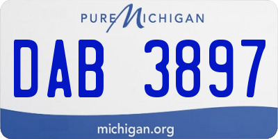 MI license plate DAB3897