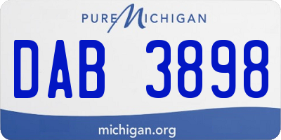 MI license plate DAB3898