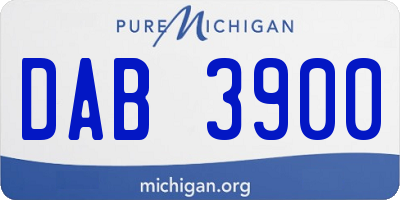 MI license plate DAB3900