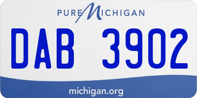 MI license plate DAB3902