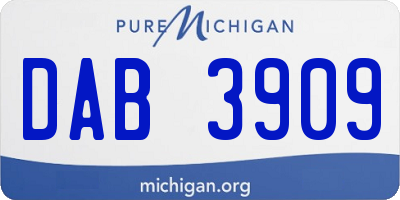 MI license plate DAB3909