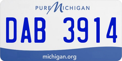 MI license plate DAB3914