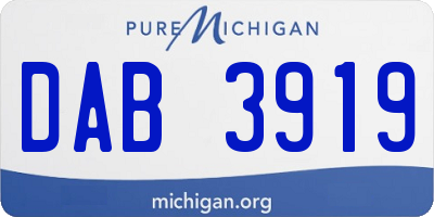 MI license plate DAB3919