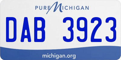 MI license plate DAB3923