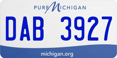 MI license plate DAB3927
