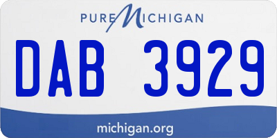 MI license plate DAB3929