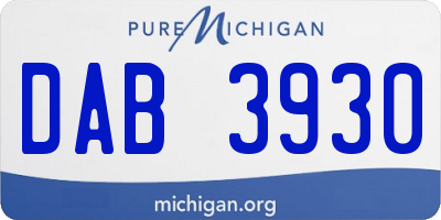 MI license plate DAB3930