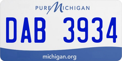 MI license plate DAB3934