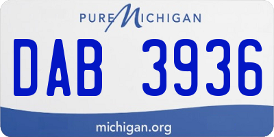 MI license plate DAB3936