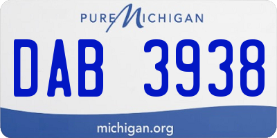 MI license plate DAB3938