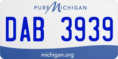 MI license plate DAB3939