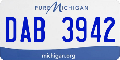 MI license plate DAB3942