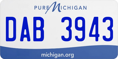 MI license plate DAB3943