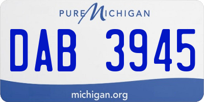 MI license plate DAB3945