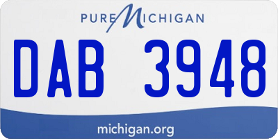 MI license plate DAB3948