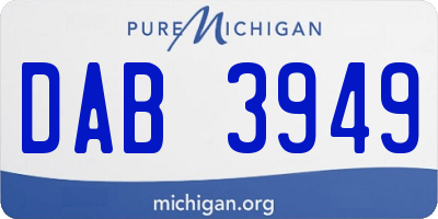 MI license plate DAB3949