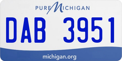 MI license plate DAB3951