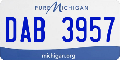 MI license plate DAB3957